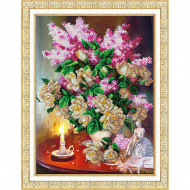 Набор для вышивания бисером ПАУТИНКА арт.Б-1276 Магнолия и сирень 28х38 см