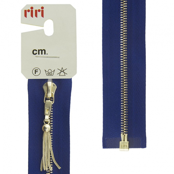 137635_Молния металл, Gold, слайдер Zuff, 4 мм, разъёмная, 1 замок, 60 см, цвет 2610, синий