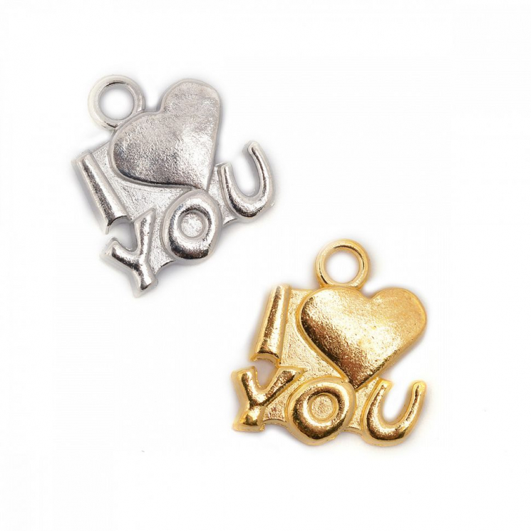 Подвеска I love you MAGIC 4 HOBBY арт.MH.0211112-4 цв.ассорти 16x15мм уп.30шт