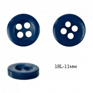 Пуговицы пластик арт.TBY.381.11.330 цв.330 т.синий перламутр, 18L-11мм, 4 прокола, 200шт