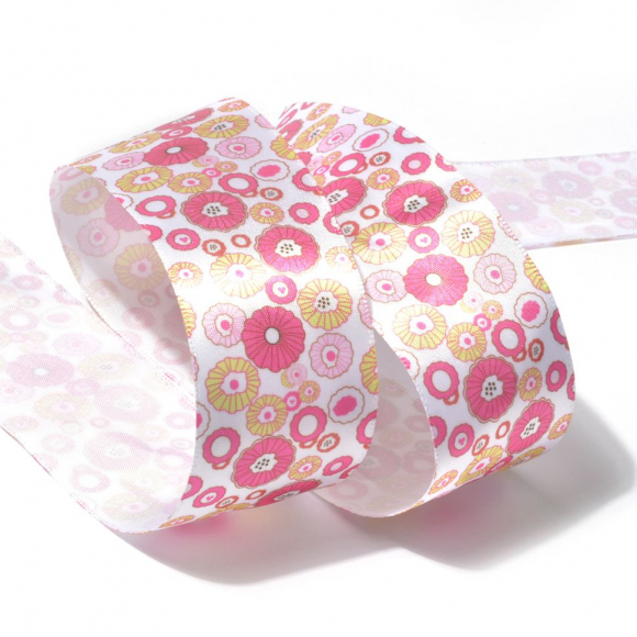 Лента атласная с рисунком арт.TBY.LDA062 шир.38мм уп.10м Лента атласная с рисунком арт.TBY.LDA062 шир.38мм уп.10м