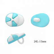 Пуговицы пластик Кепка TBY.P-2124 цв.18 бирюза 24L-15мм, на ножке, 50 шт