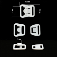 Крючок-застежка для бюстгальтера для кормящих мам пластик TBY-75298 12мм цв.белый уп.100 шт