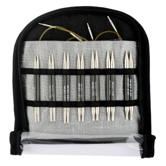 41618 Knit Pro Набор Special Interchangeable Needle Set съемных спиц для вязания Karbonz 7 видов спиц