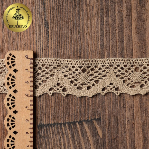 Тесьма вязаная KRUZHEVO 30мм TBY-5234 цв.35 кремовый уп.10м