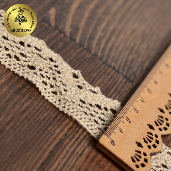 Тесьма вязаная KRUZHEVO 30мм TBY-5234 цв.35 кремовый уп.10м