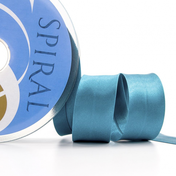 19844_Косая бейка атласная 30 мм, 25 м, цвет 55, малахит