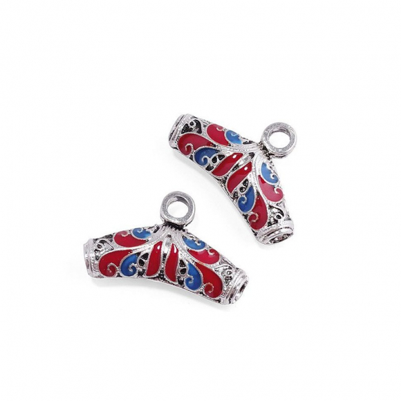 Бусины (подвеска) TESОRO арт.TS-HA5044 цв.серебро 8x25мм, in ?3мм