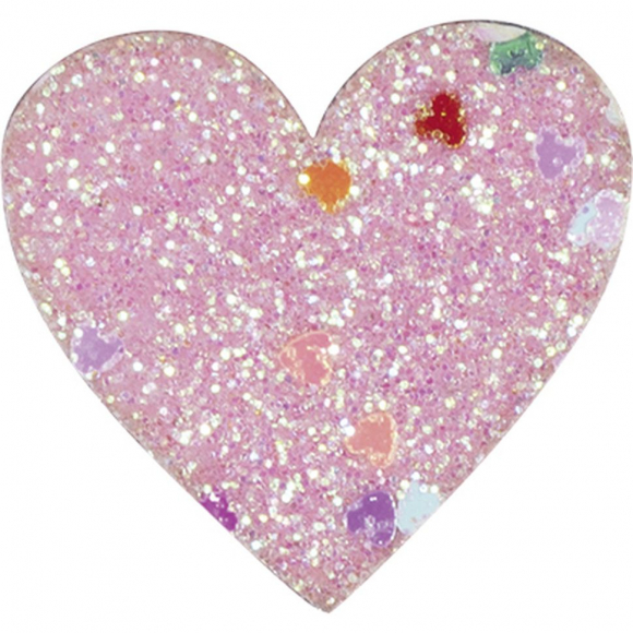 Термоаппликация "Сердце розовое с блёстками маленькое"