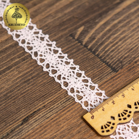 Тесьма вязаная KRUZHEVO 20мм TBY-6307-1 цв.20 бледно-розовый уп.10м