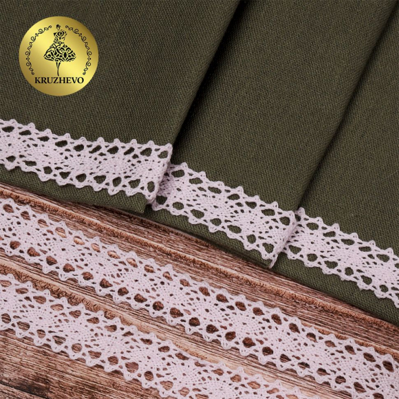 Тесьма вязаная KRUZHEVO 20мм TBY-6307-1 цв.20 бледно-розовый уп.10м