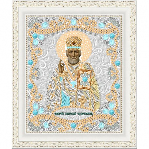 Рисунок на ткани (Бисер) КОНЁК арт. 7118 Св. Николай Чудотворец 15х18 см