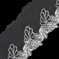 Кружево на сетке арт.TBY F5168C шир.80мм цв.белый уп.13,71м