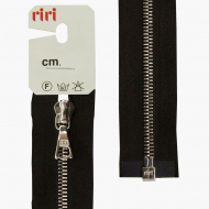 29511_Молния металл, Ni, разъёмная 1 замок, на атласной тесьме, 4 мм, 70 см, цвет 2110, черный