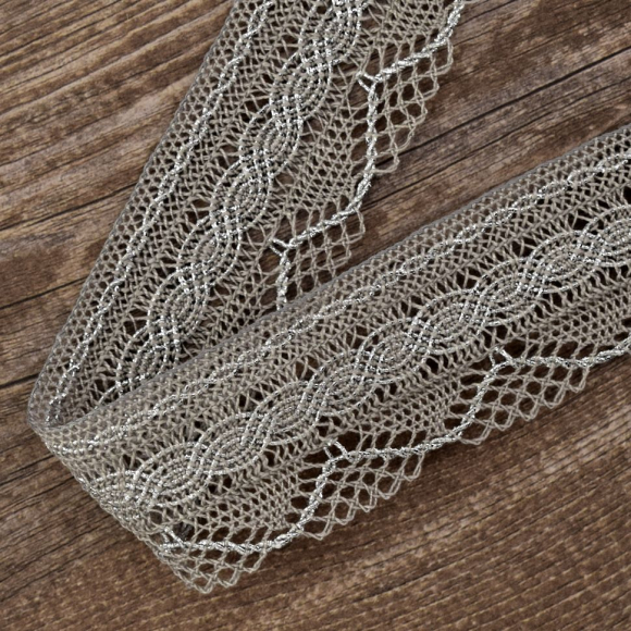 Кружево, 34 мм, цвет серый