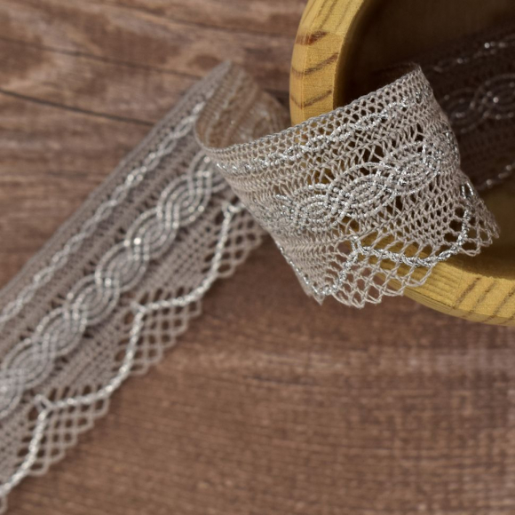 Кружево, 34 мм, цвет серый