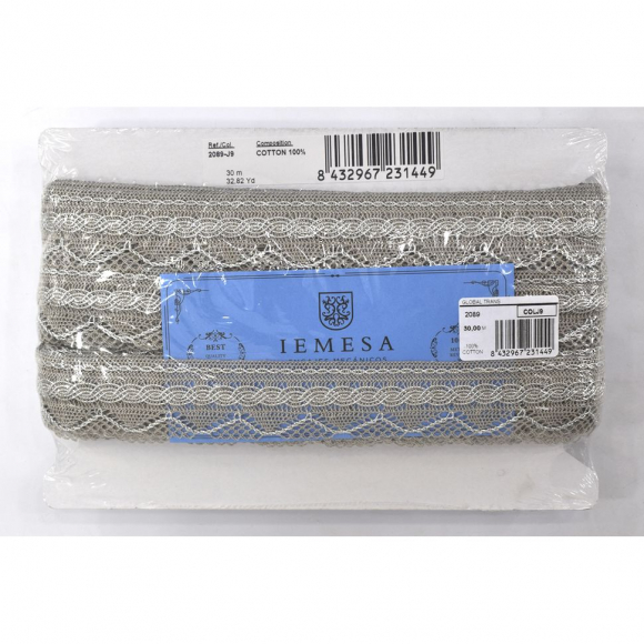 Кружево, 34 мм, цвет серый