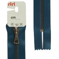 29278_Молния металл, AM, неразъёмная, на атласной тесьме, 4 мм, 16 см, цвет 2131, синий темный