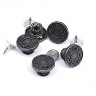 Пуговицы джинсовые сталь 15мм TBY-1354 цв.античное серебро уп.100шт