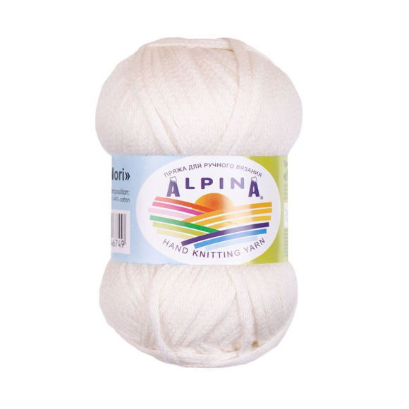 Пряжа ALPINA NORI (56% акрил, 44% хлопок) 10х50г/100м цв.03 молочный