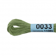 Нитки для вышивания Gamma мулине (0001-0206) 100% хлопок 24 x 8 м цв.0033 св.зеленый