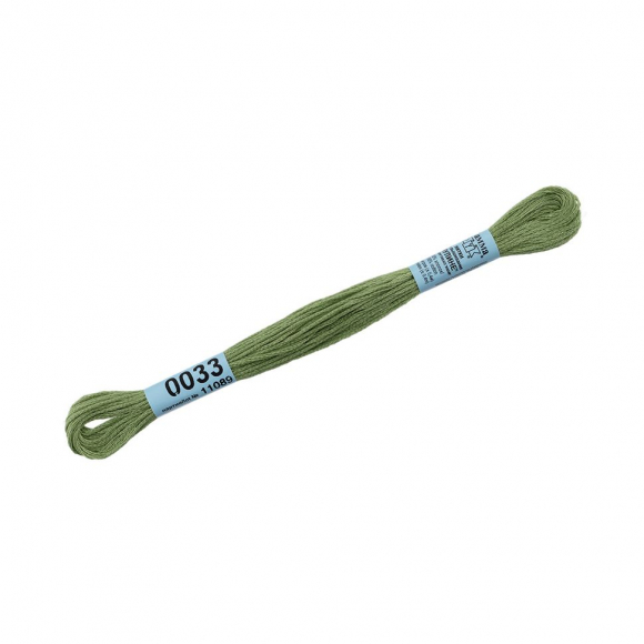 Нитки для вышивания Gamma мулине (0001-0206) 100% хлопок 24 x 8 м цв.0033 св.зеленый
