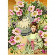 78203_Бумага рисовая мини - формат "Дама с часами"