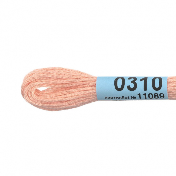 Нитки для вышивания Gamma мулине (0207-0819) 100% хлопок 24 x 8 м цв.0310 св.персиковый