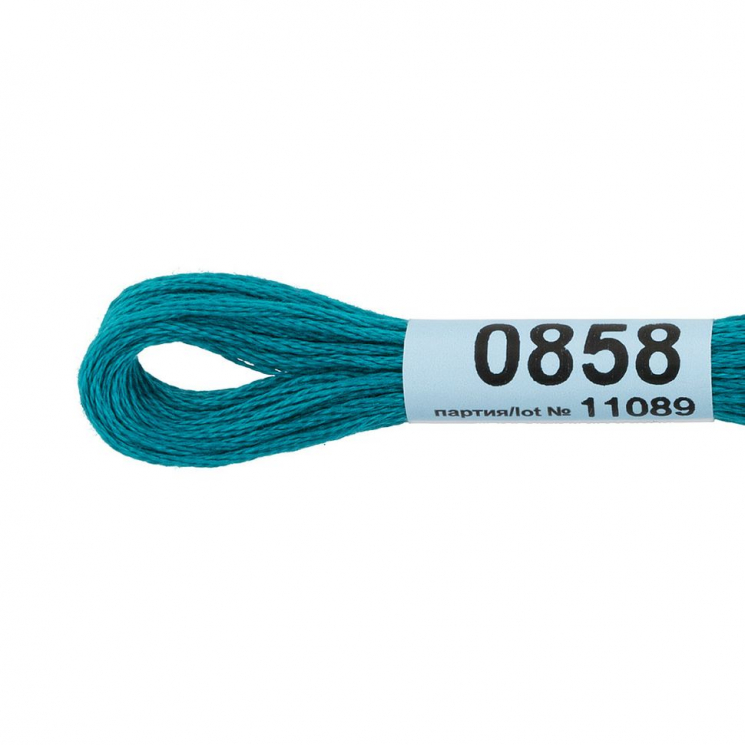 Нитки для вышивания Gamma мулине (0820-3070) 100% хлопок 24 x 8 м цв.0858 т.морская волна