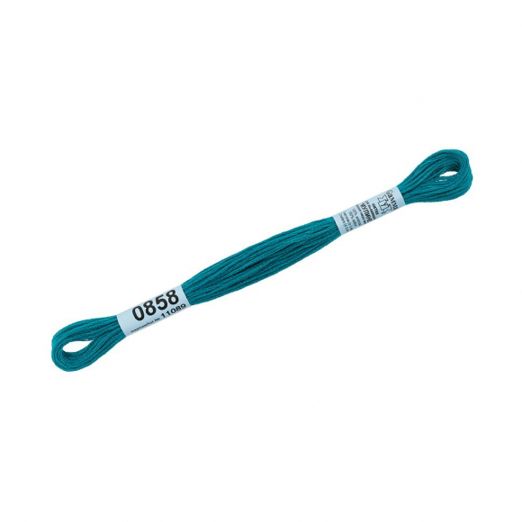 Нитки для вышивания Gamma мулине (0820-3070) 100% хлопок 24 x 8 м цв.0858 т.морская волна