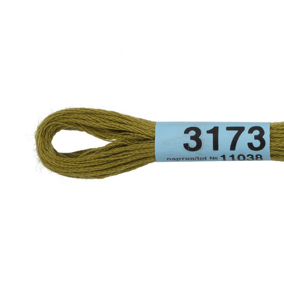 Нитки для вышивания Gamma мулине (3173-6115) 100% хлопок 24 x 8 м цв.3173 св.хаки