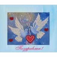 Набор для вышивания BUTTERFLY арт. 722 Голубки 14х17 см