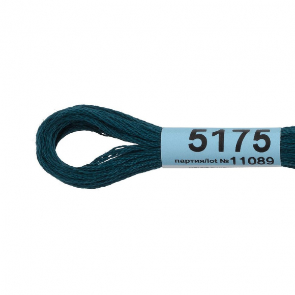 Нитки для вышивания Gamma мулине (3173-6115) 100% хлопок 24 x 8 м цв.5175 т.т.мор.волна