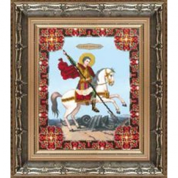 Набор для вышивания бисером ЧАРИВНА МИТЬ арт.Б-1114 Георгий Победоносец 27,4х34,2 см