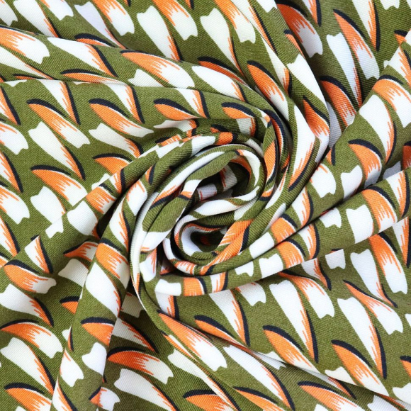 Ткань Штапель 150 г/м? 100% вискоза шир.145 см арт.Р.28233.02 цв.02 оливковый рул.30м