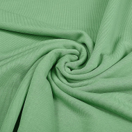 Ткань футер 3х нитка петля гл/крашеный диагональ 310г/м?  65%хб 35%пэ  шир.180см арт.УН-3106535-32 цв.снеж.мята рул. 35-60м (1кг-1,8м)