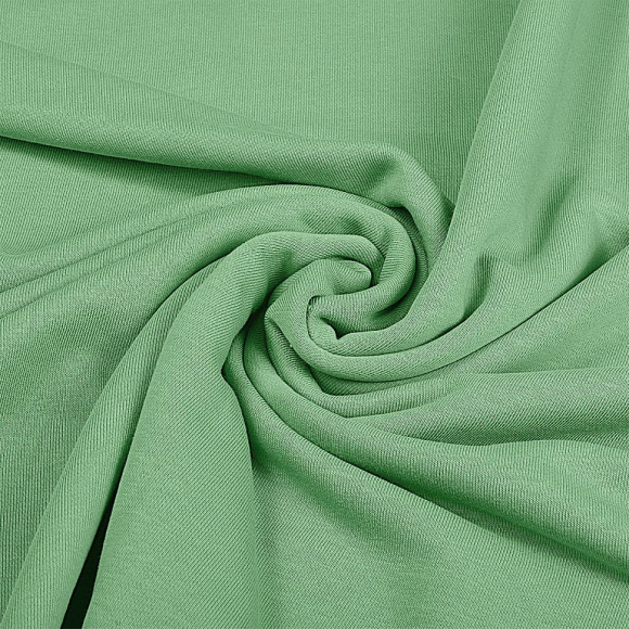 Ткань футер 3х нитка петля гл/крашеный диагональ 310г/м?  65%хб 35%пэ  шир.180см арт.УН-3106535-32 цв.снеж.мята рул. 35-60м (1кг-1,8м)