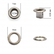 Люверсы латунь New Star №1,7 (? 3,7мм, h 4,56мм) цв. никель черный уп. 5000шт