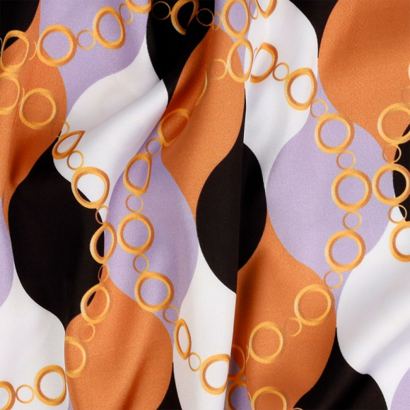 Ткань шелк Армани креп 90 г/м? 97% полиэстер, 3% лайкра шир.148 см арт.T.0655.2 цв.02 сиреневый рул.25м