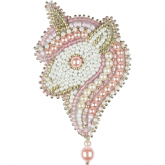 Набор для вышивания KLART арт. 10-007 Брошь. Розовый единорог 5х9 см