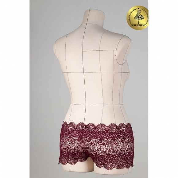 Кружево-стрейч KRUZHEVO арт.TBY 8013 шир.220мм цв.076 сливовое вино уп.3 м