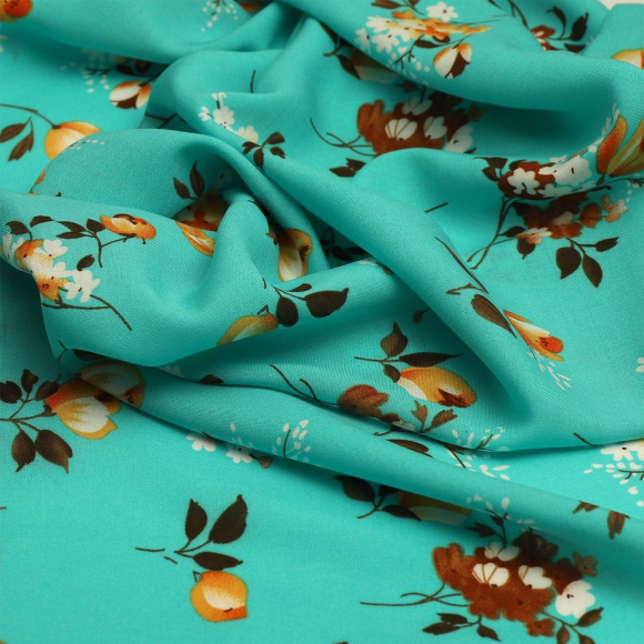 Ткань Штапель  TBY Vi-2108026-c1 плот 110г/м2 100% вискоза шир. 145 см цв.с1 голубой рул.25м