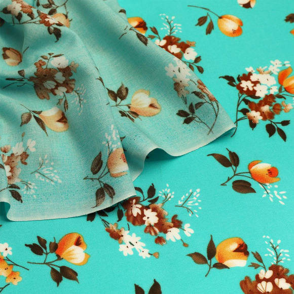 Ткань Штапель  TBY Vi-2108026-c1 плот 110г/м2 100% вискоза шир. 145 см цв.с1 голубой рул.25м