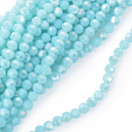 Бусины граненые Рондель (стекло) на нитях арт.TBY-R-2 10мм  цв.32 AB голубой мульти уп.30х72 бусины