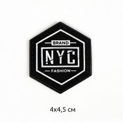Аппликации пришивные арт.TBY.2405 NYC 4х4,5см,черный уп.20 шт