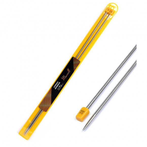 Спицы для вязания прямые Maxwell Gold, металл арт.35-35 3,5 мм /35 см (2 шт)