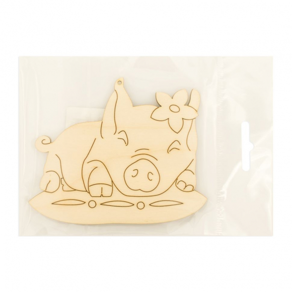 130425_Деревянная фигурка "Свинка на подушке"