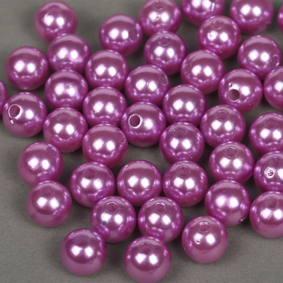 Бусины MAGIC 4 HOBBY круглые перламутр 12мм цв.093 т.сиреневый уп.50г (53шт)