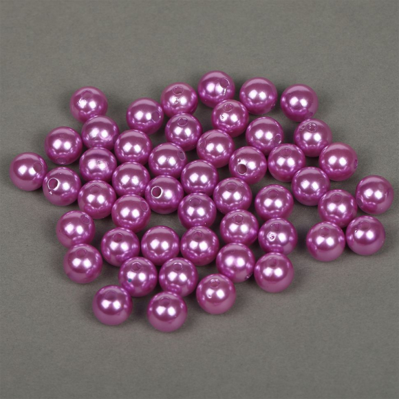 Бусины MAGIC 4 HOBBY круглые перламутр 12мм цв.093 т.сиреневый уп.50г (53шт)