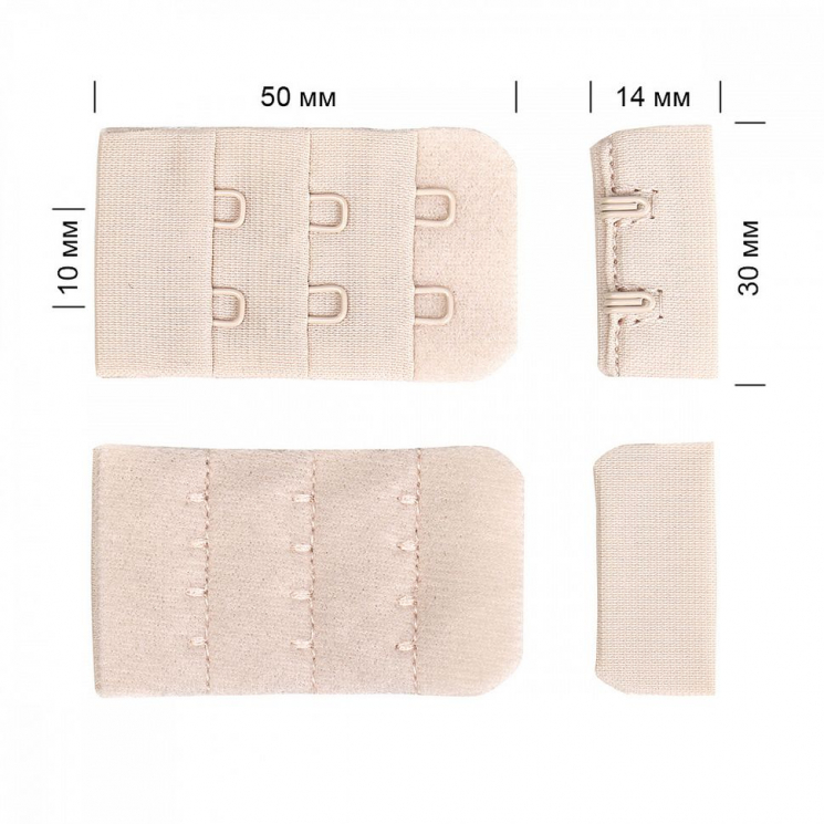 Застежка с крючками 3х2 для бюстгальтера TBY-57457-2 3см цв.S185 серебристый пион уп.100шт